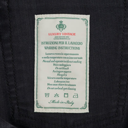 415$ LUIGI BORRELLI NAPOLI Solid Black Denim Jeans Pant Cotton 31 US / 47 EU