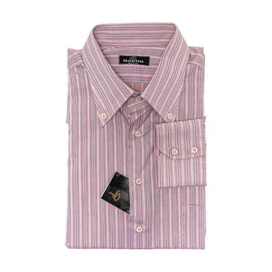 690$ LUXURY GERLIN Shirt Striped Pink ALUMO Cotton 16 - 41 8C BIJAN