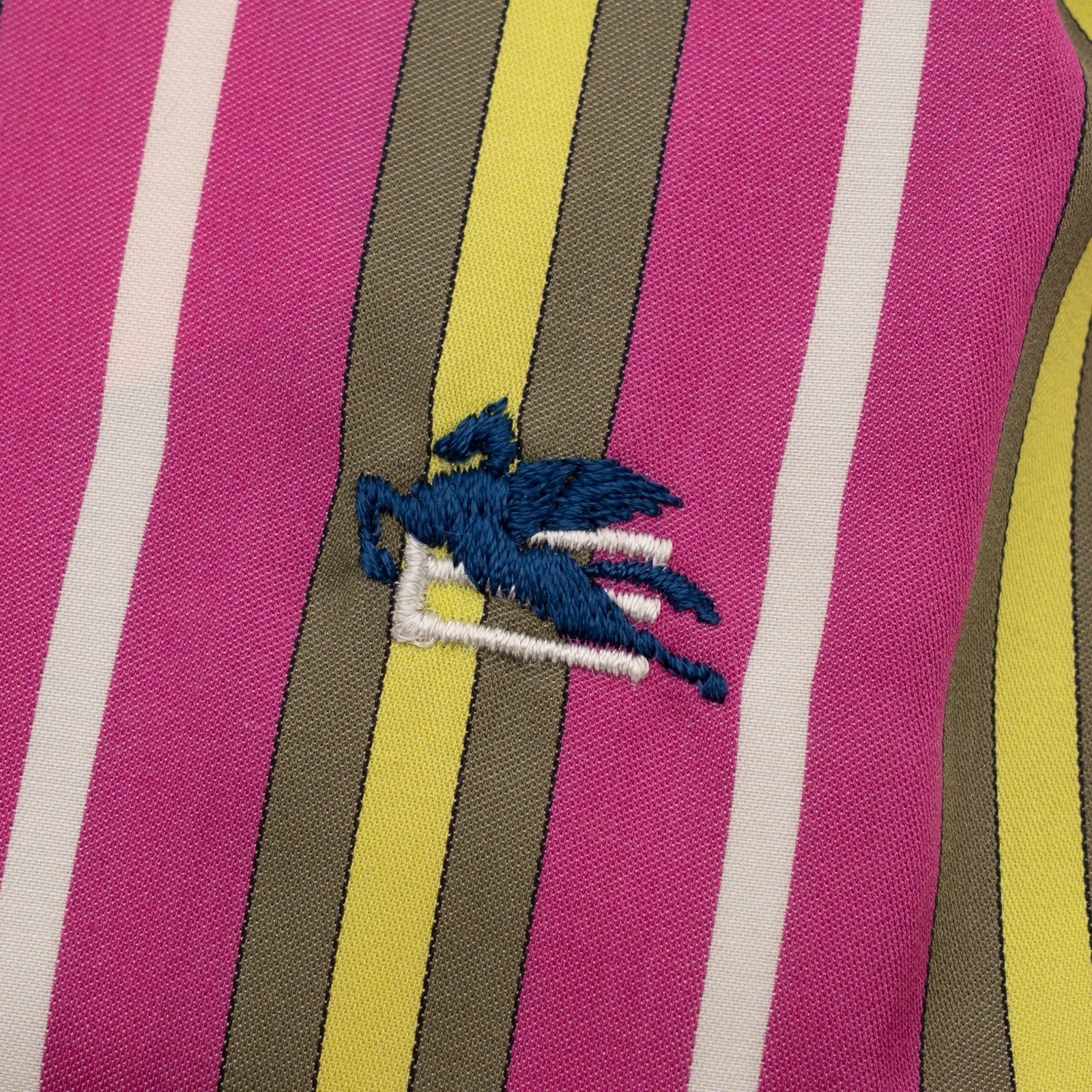 500$ ETRO MILANO Shirt Striped Shirt Magenta Olive Button-Down Cotton 16.5 - 42