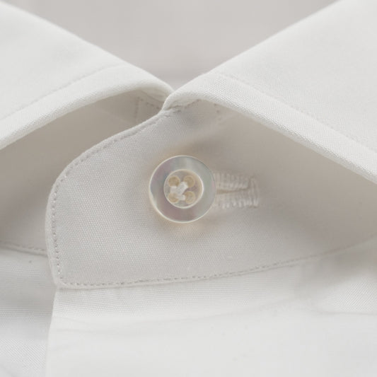 750$ ISAIA NAPOLI "Mix" Dress Shirt Hand-Sewn White Oxford Cotton 18 - 45