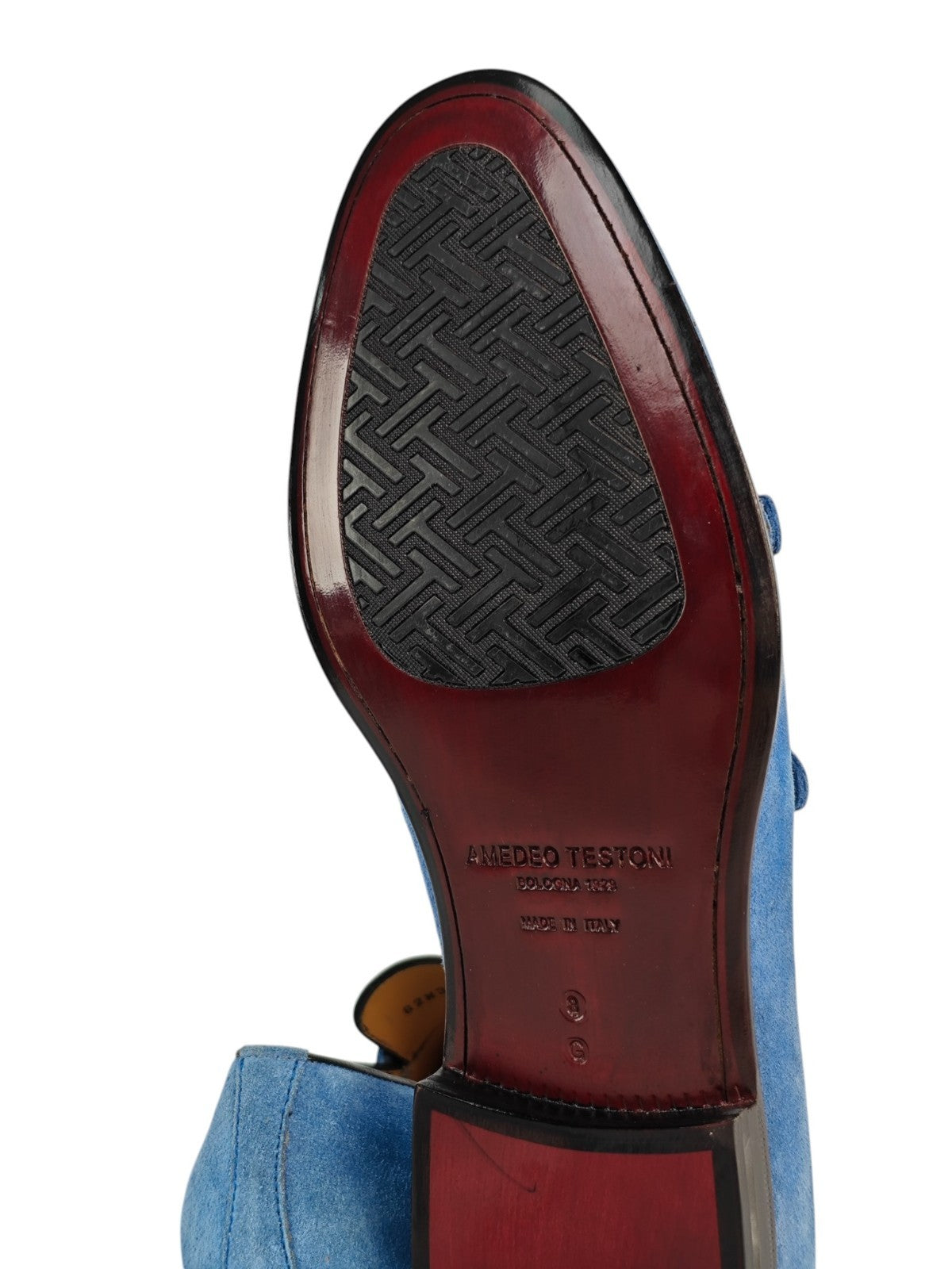 1250$ TESTONI "Portonovo" Blue Loafer Monk Shoes Suede 8 UK / 9 US / 42 IT