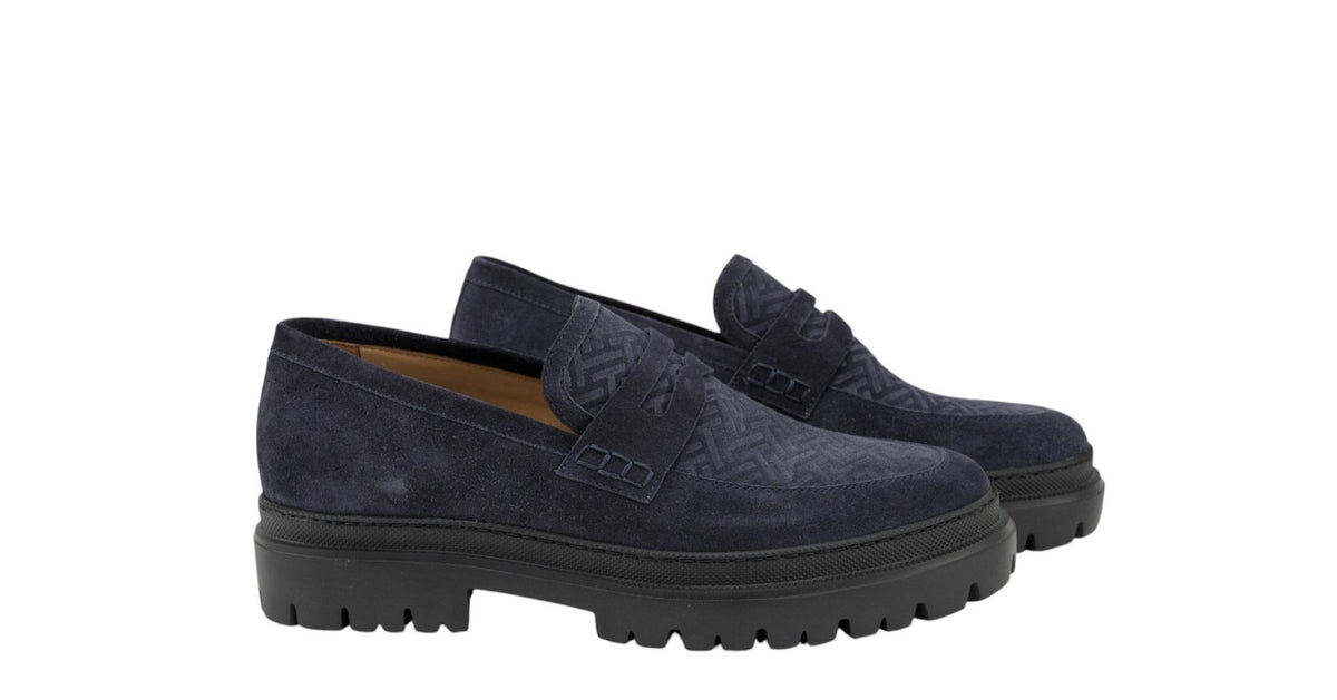 1050$ TESTONI "Mantova" Penny Loafer Sneaker Suede Blue Navy 8 UK / 9 US / 42 IT