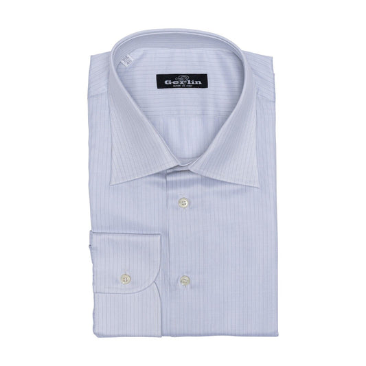 690$ LUXURY GERLIN Shirt Light Gray ALUMO Cotton  1S ZILLI