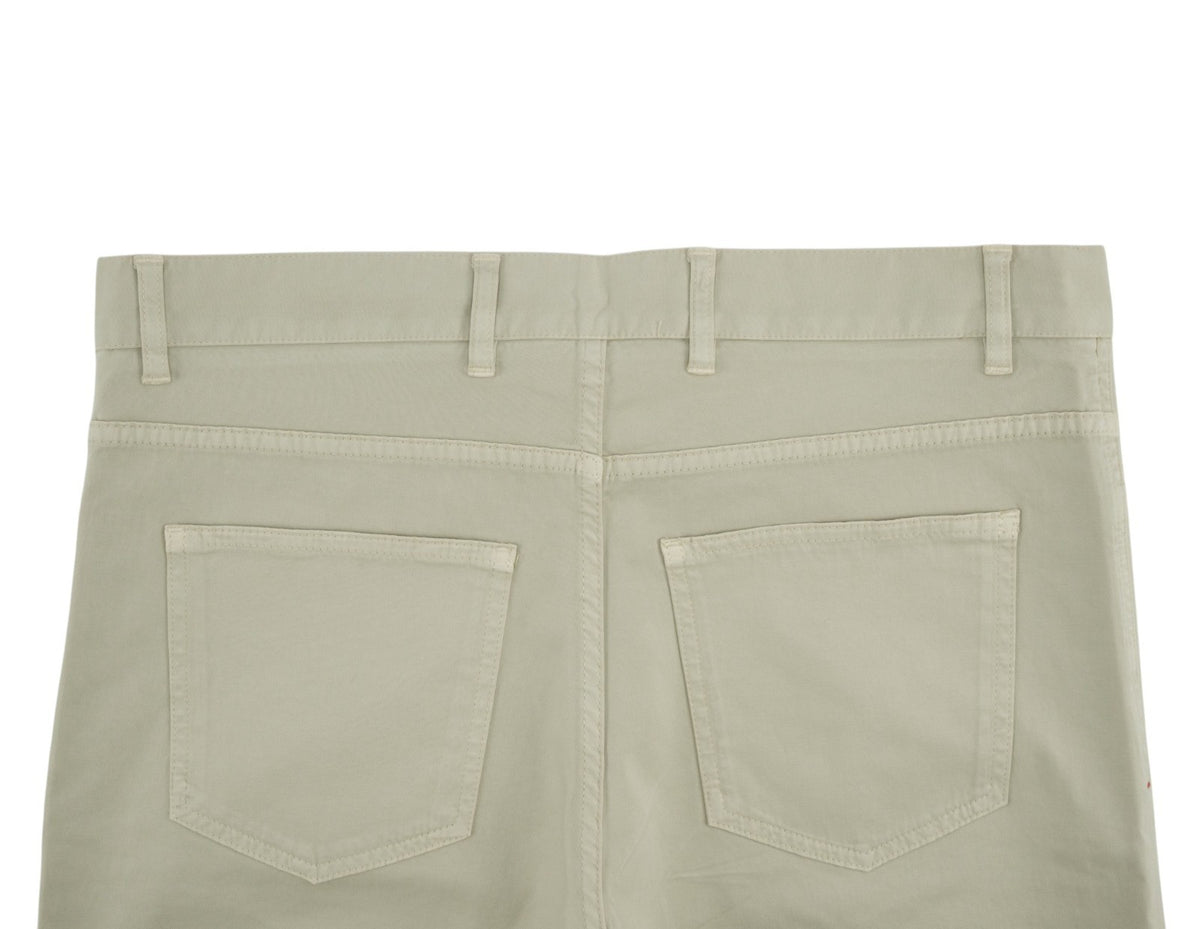 850$ ISAIA NAPOLI Light Gray 5 Pocket Pant Cashmere Cotton Slim Fit