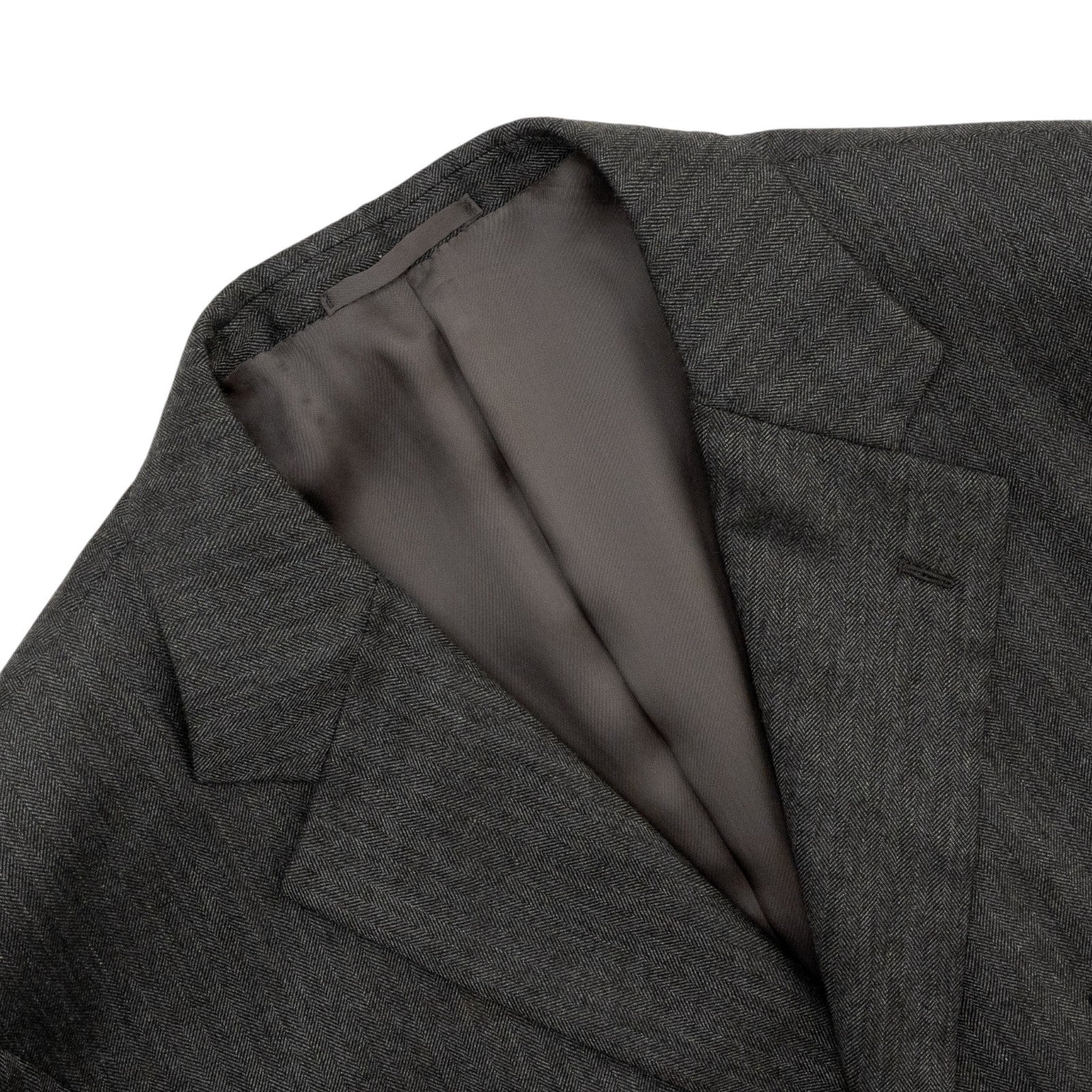 3480$ BURBERRY LONDON Suit Dark Gray Herringbone 100% Cashmere 48 US /  58 IT