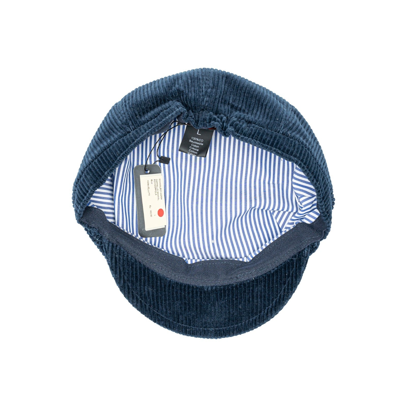 $210 RUBINACCI NAPOLI Blue Hat Fisherman Cap Flat Cap Corduroy Cotton