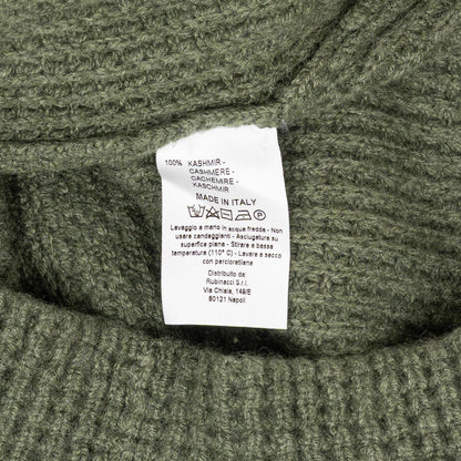$1750 RUBINACCI NAPOLI Cardigan Jacket 100% Ribbed Cashmere Green