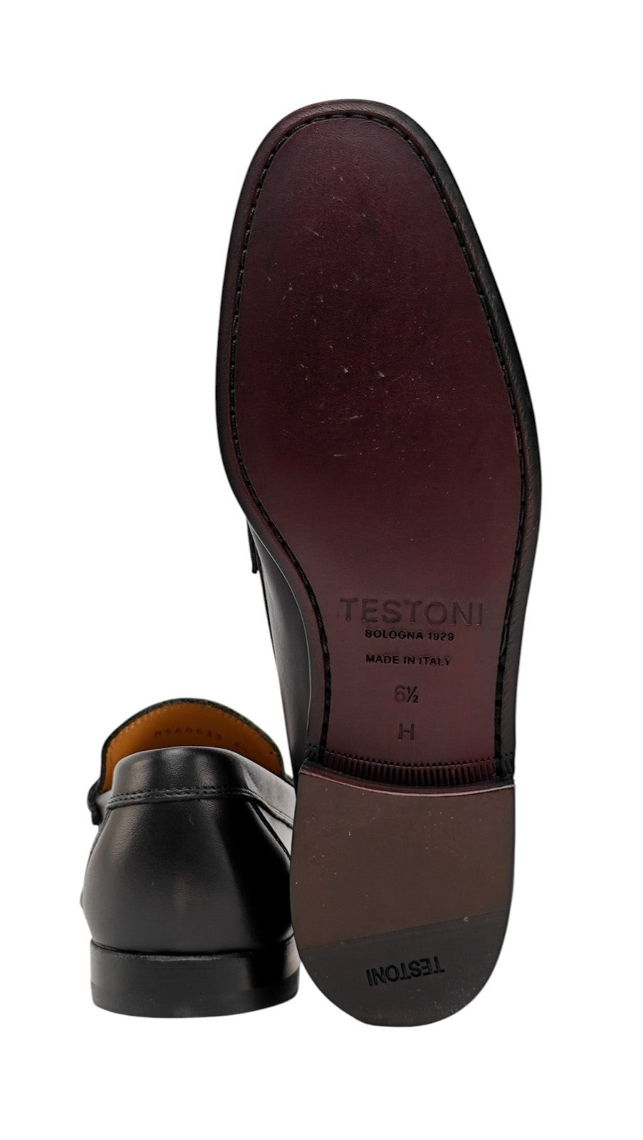 $1200 TESTONI "Bracciano" Unlined Loafer Shoes Soft Delavè Calf Black
