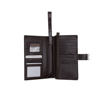 $4200 Testoni Bologna Chocolate Clutch Bag Travel Wallet Genuine Alligator