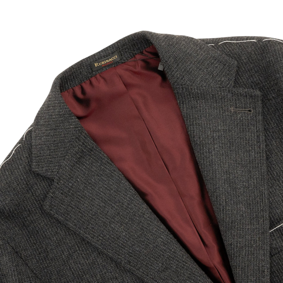 $1550 RUBINACCI NAPOLI Gray  3/2 Roll Jacket Sport Coat Wool Cashmere Drop L