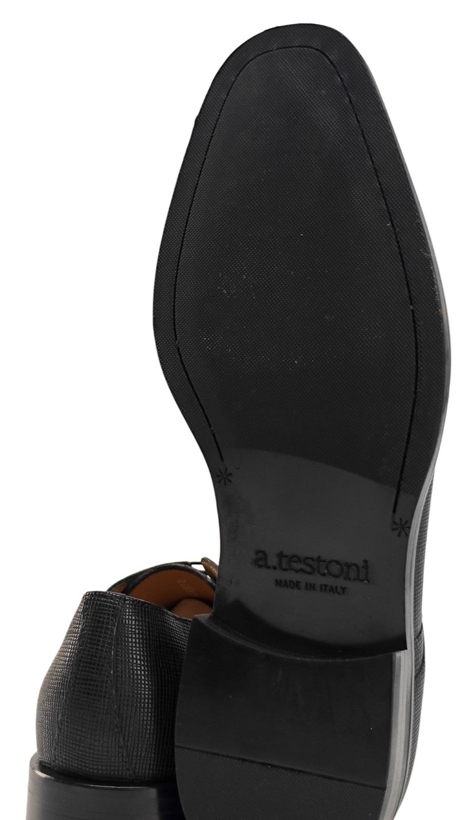 1200$ TESTONI Derby Shoes Saffiano Lux Soft Calf Black 8 UK / 9 US / 42 IT