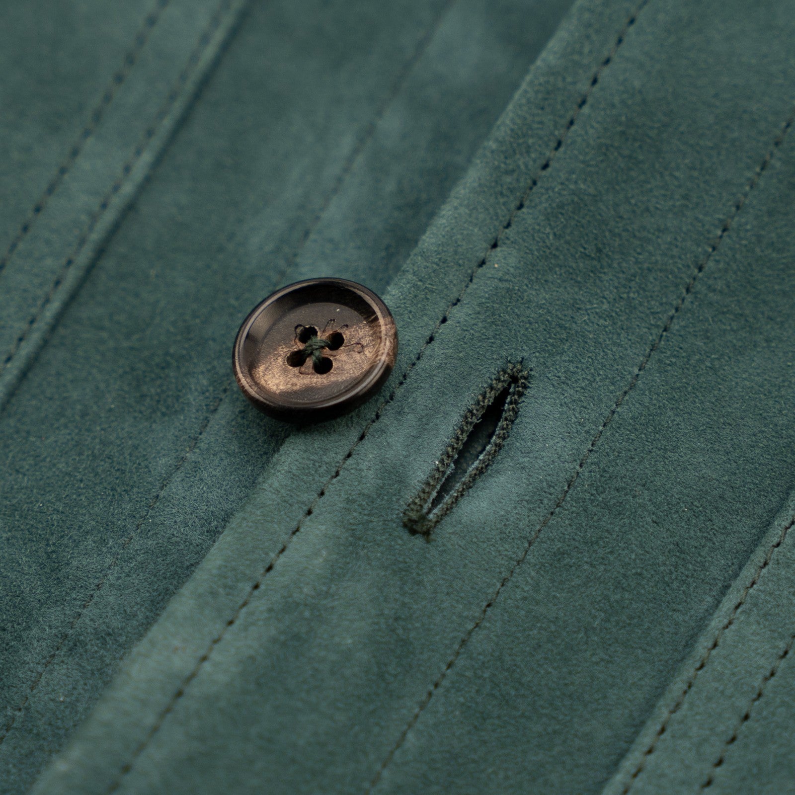 5500$ ISAIA Green Forest Overshirt Jacket Suede Lambskin Leather 38 US / 48 EU