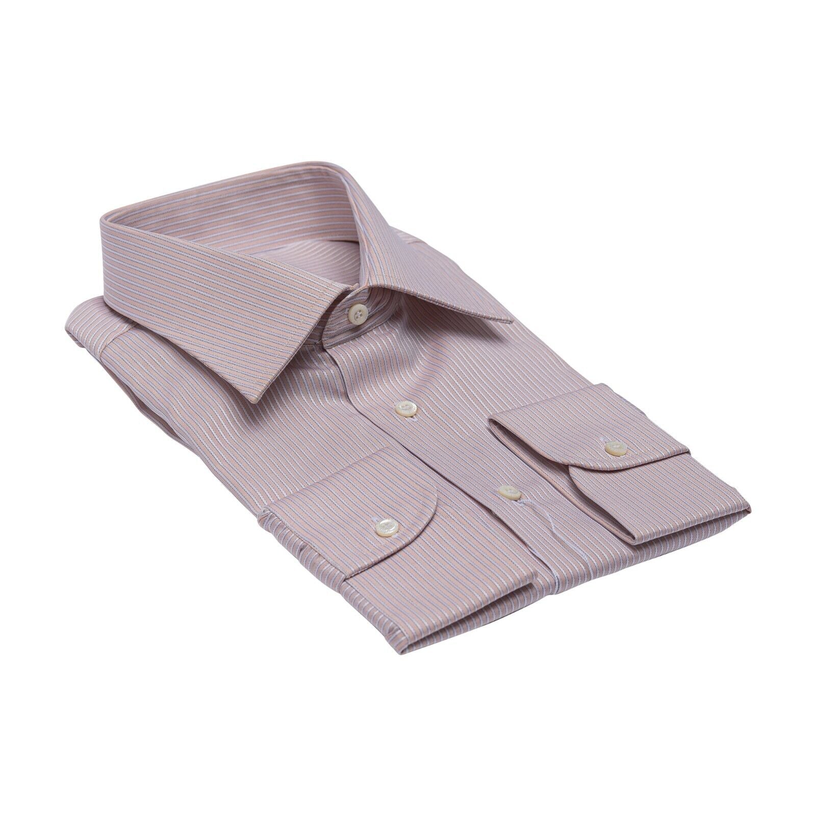 690$ LUXURY GERLIN Shirt Peach SUPRALUX ALUMO Cotton 16-41 - 1C BIJAN