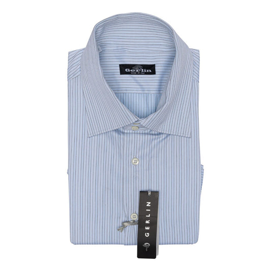 690$ LUXURY GERLIN Shirt White Striped Twill Cotton 16 - 41   2AG ZILLI