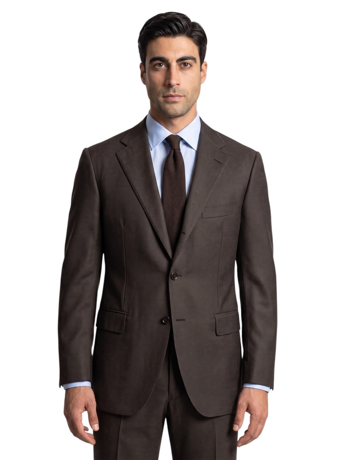 $2400 RAFFAELE CARUSO Brown Suit LORO PIANA 4 Season Wool 120's 44 US 54 EU