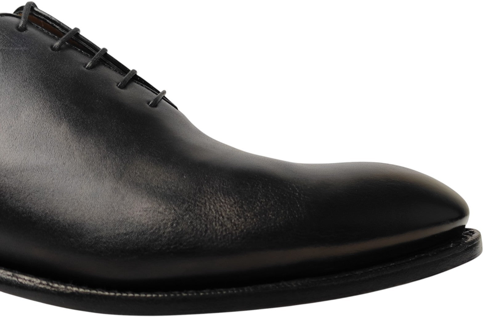 1350$ TESTONI "Piuma" Oxford Shaded Calf Concrete / Black 8 UK / 9 US / 42 IT