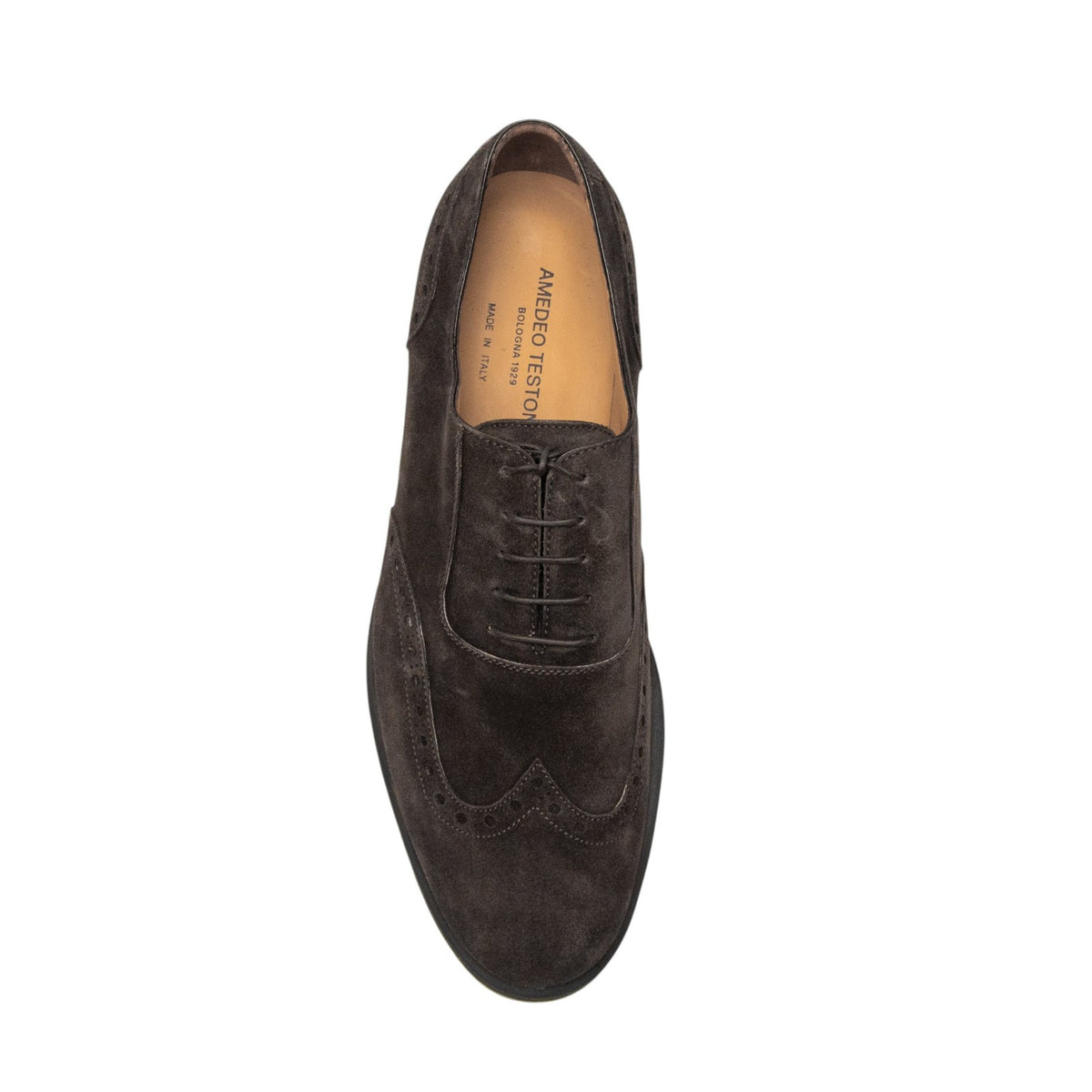 1000$ TESTONI "Pisa" Oxford Eco - Suede Brown Cigar 8 UK / 9 US /  42 IT