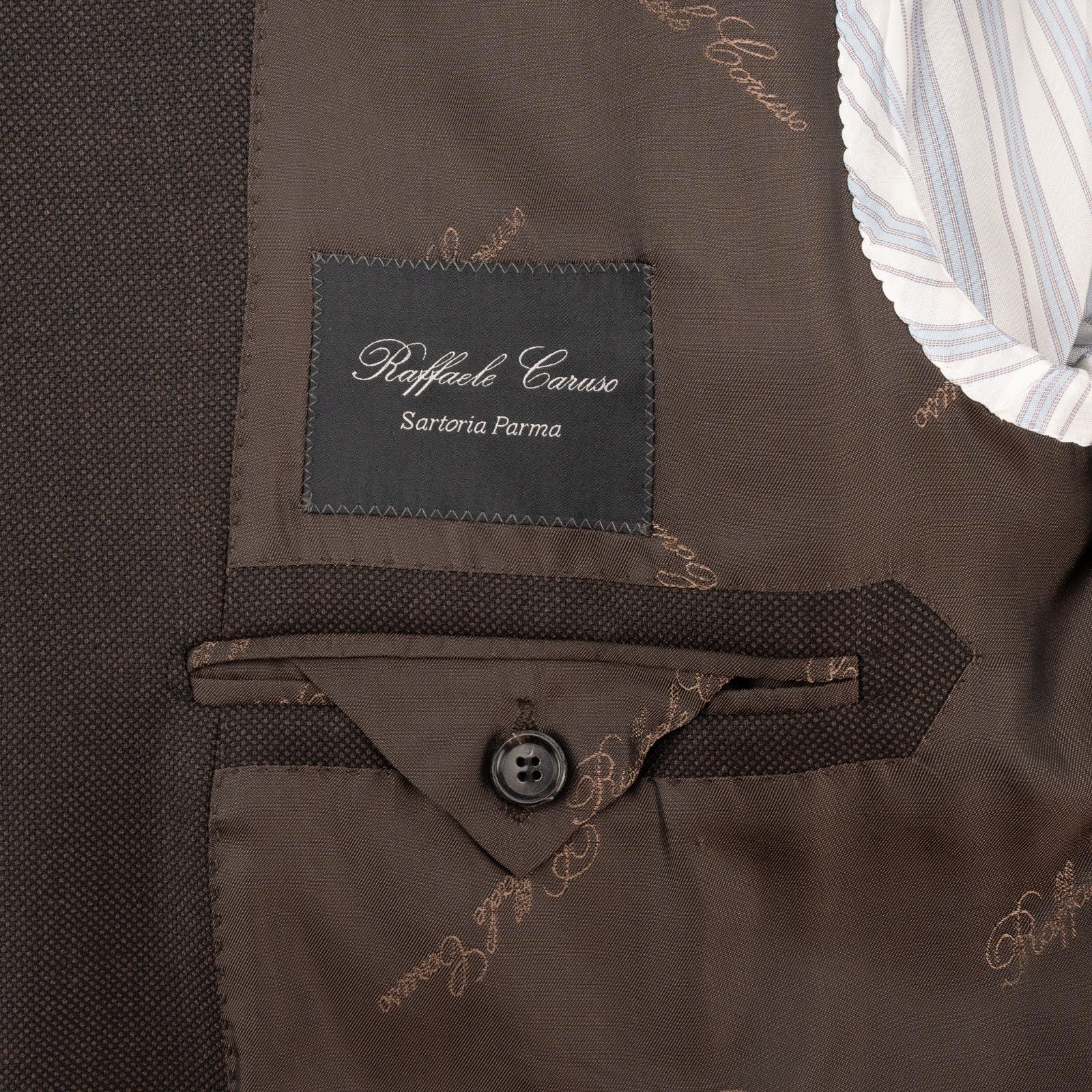 $2400 RAFFAELE CARUSO Brown Suit LORO PIANA 4 Season Wool 120's 44 US 54 EU