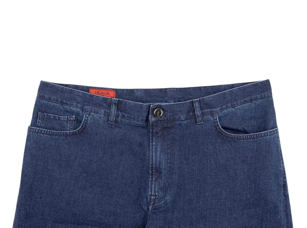 795$ ISAIA Dark Blue 5 Pocket Denim Pant Jeans Cotton Regular Fit 38 US / 54 EU