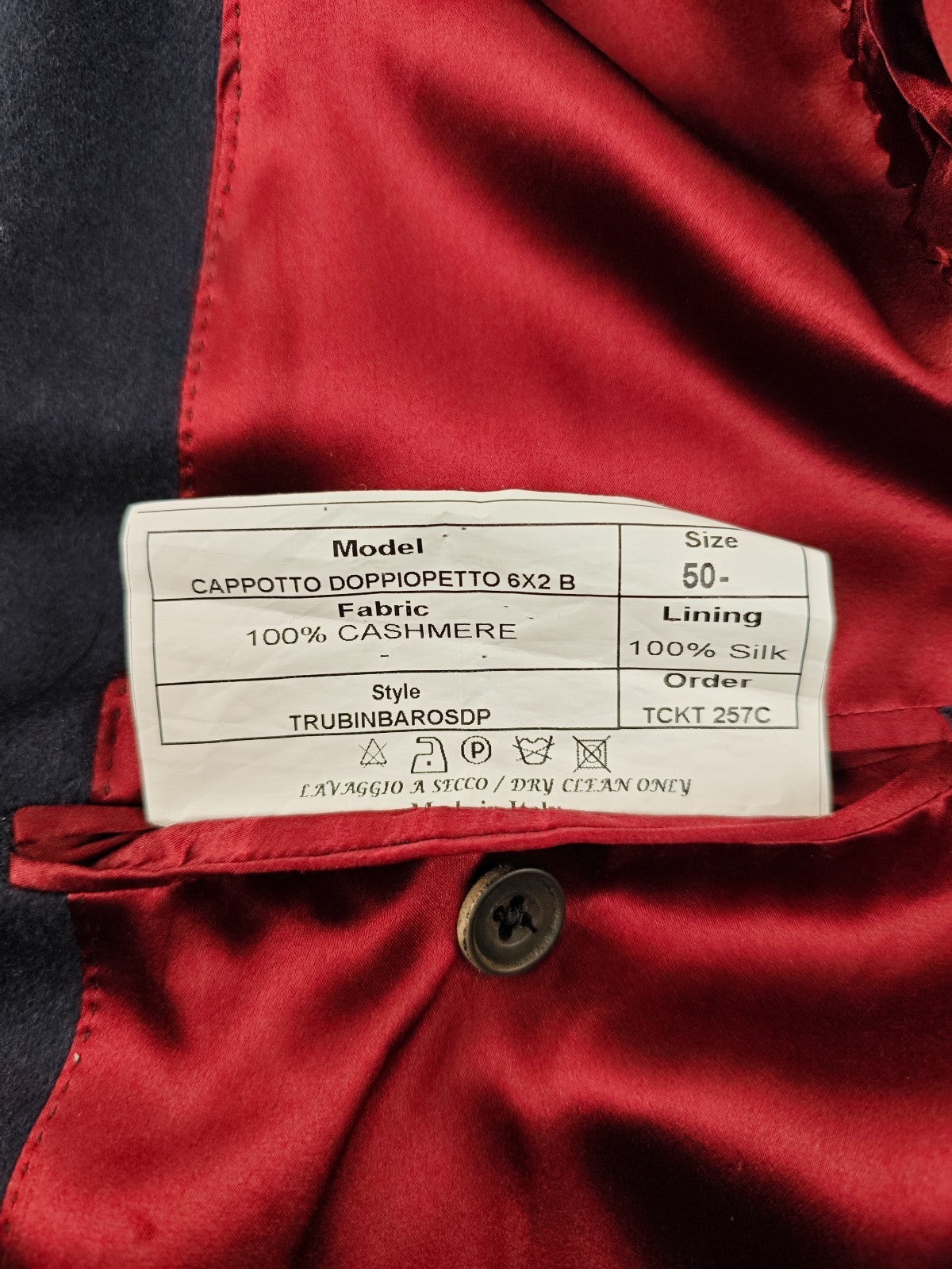 $3400 RUBINACCI "Skyfall 007" Blu Double Breasted Coat 100% Cashmere 40 US 50 EU