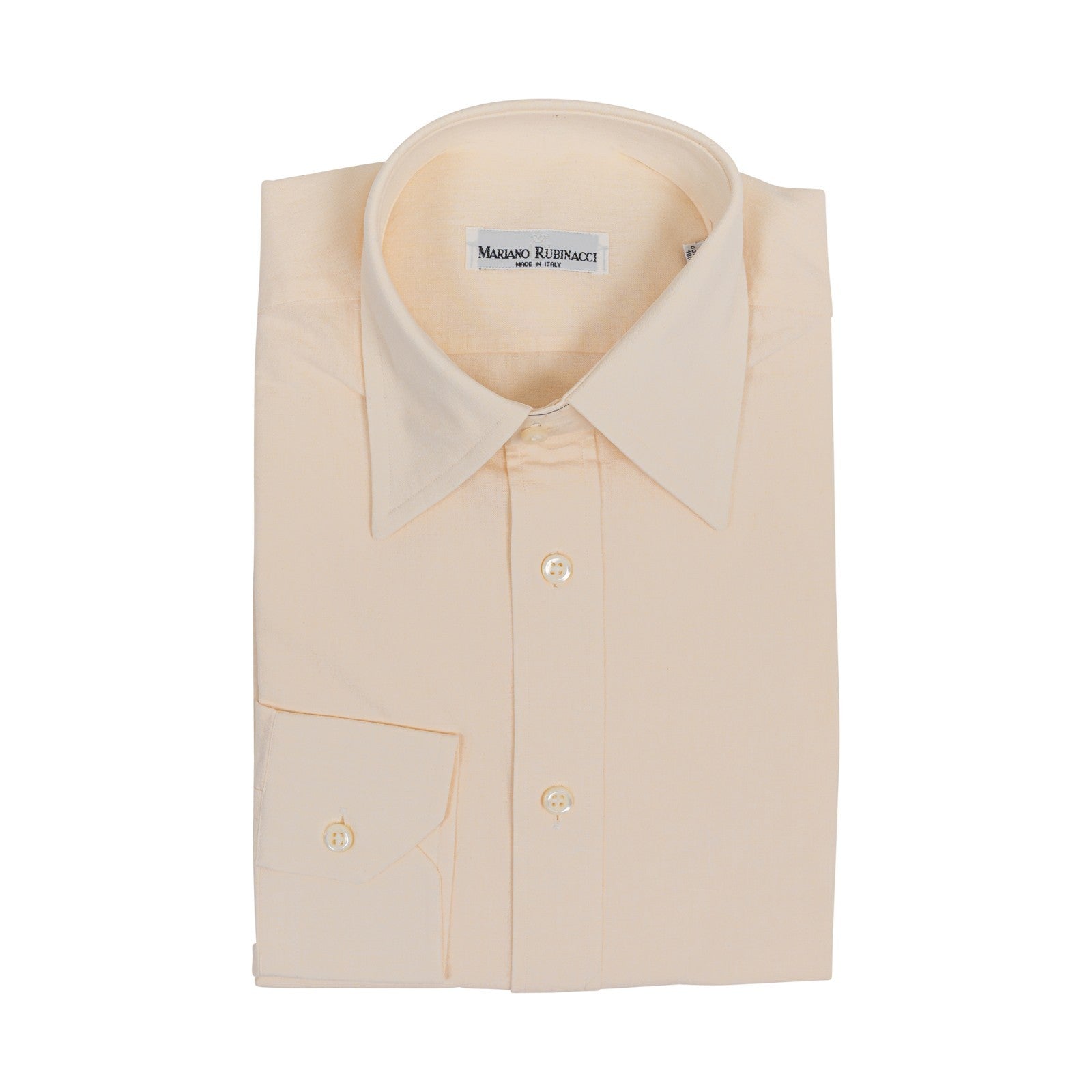 520$ RUBINACCI NAPOLI Cream Shirt Chambray Cotton Classic Fit  15.75 - 40   4W