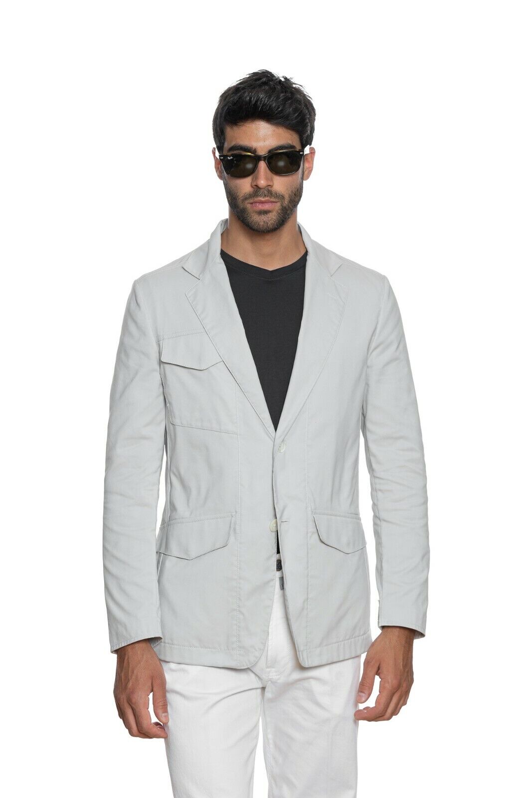 1750$ BELVEST CITY SAFARI Jacket with Martingale Ice Cotton 40 US / 50 EU Drop 8