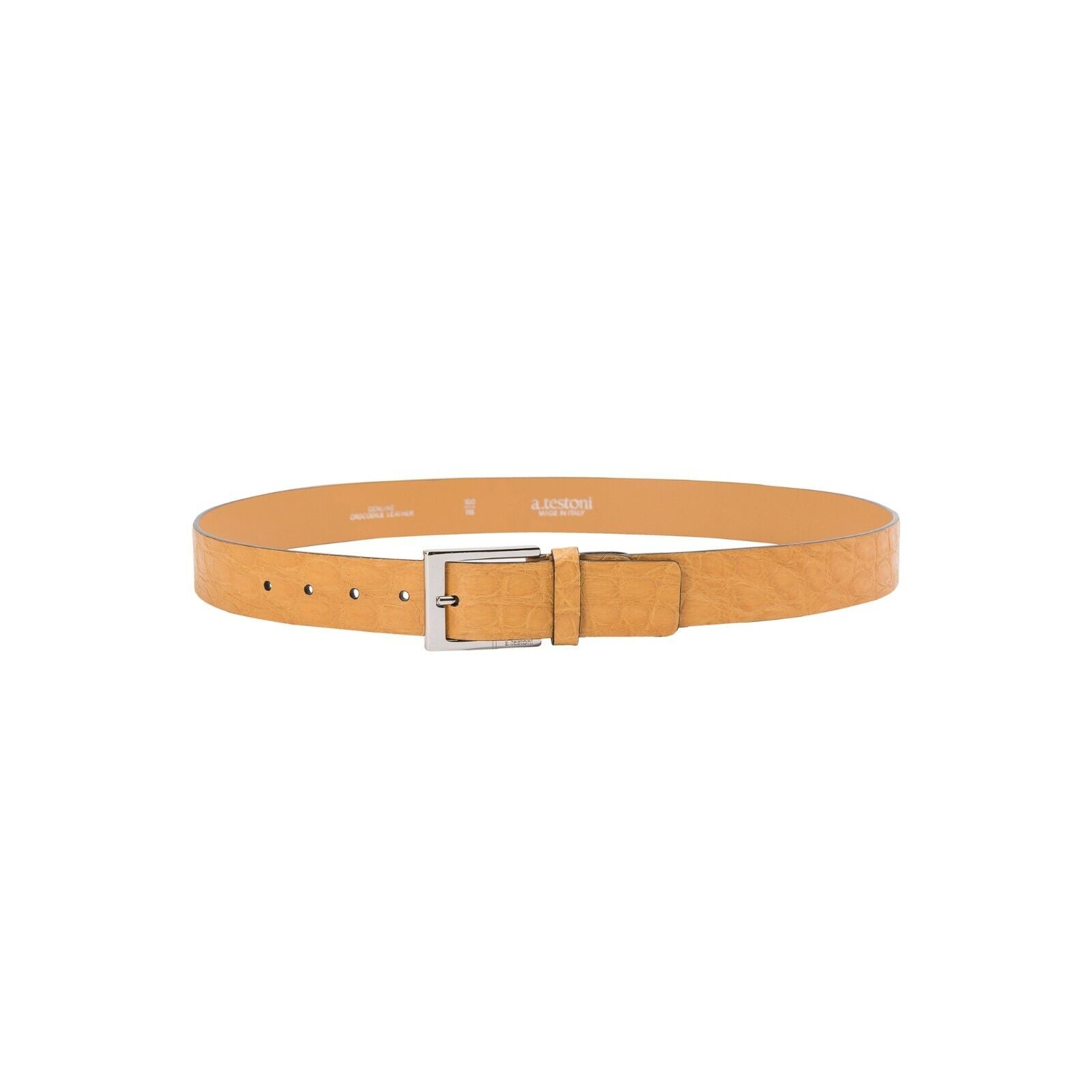 $1780 Testoni Bologna Amber Belt Genuine Crocodile Matt Size 100  ( M )