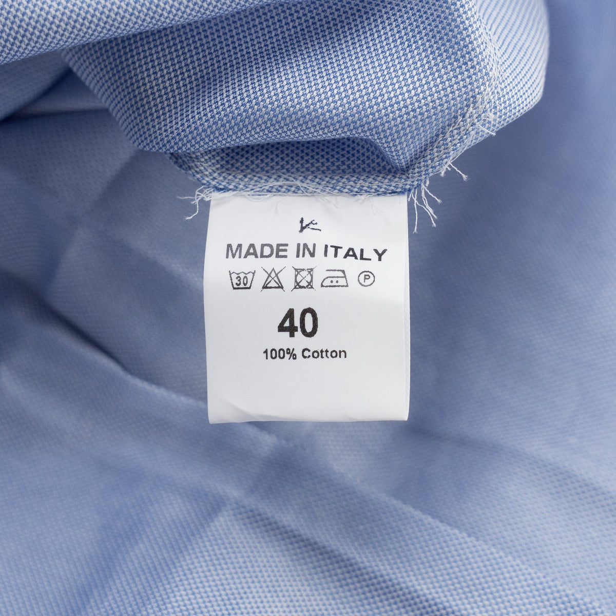 750$ ISAIA "Mix" Dress Shirt Blue Oxford Cotton Hand - Sewn 15.75 - 40