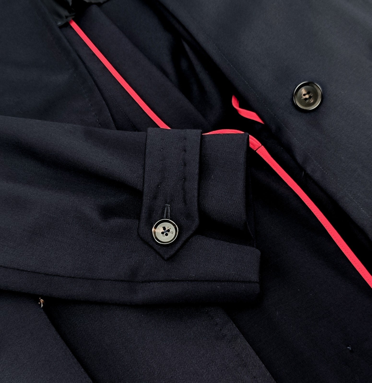 6590$ ISAIA APOLI Blue Midnight Belted Long Trench Coat Wool 38 US / 48 EU R