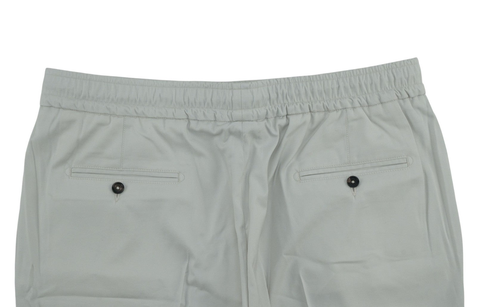 1350$ ISAIA NAPOLI Ice Grey Drawstring Pant Wool Cotton 42 US / 58 EU