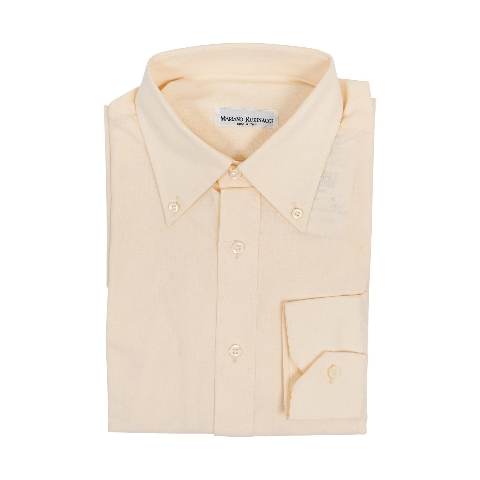 520$ RUBINACCI NAPOLI Cream Shirt Chambray Cotton Button Down Classic Fit  8N