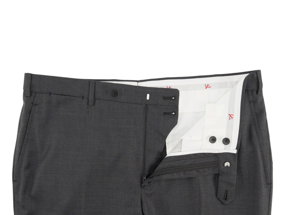 $6500 ISAIA NAPOLI "Marechiaro" Gray Suit Hand-Sewn Solid Fine Wool 8R