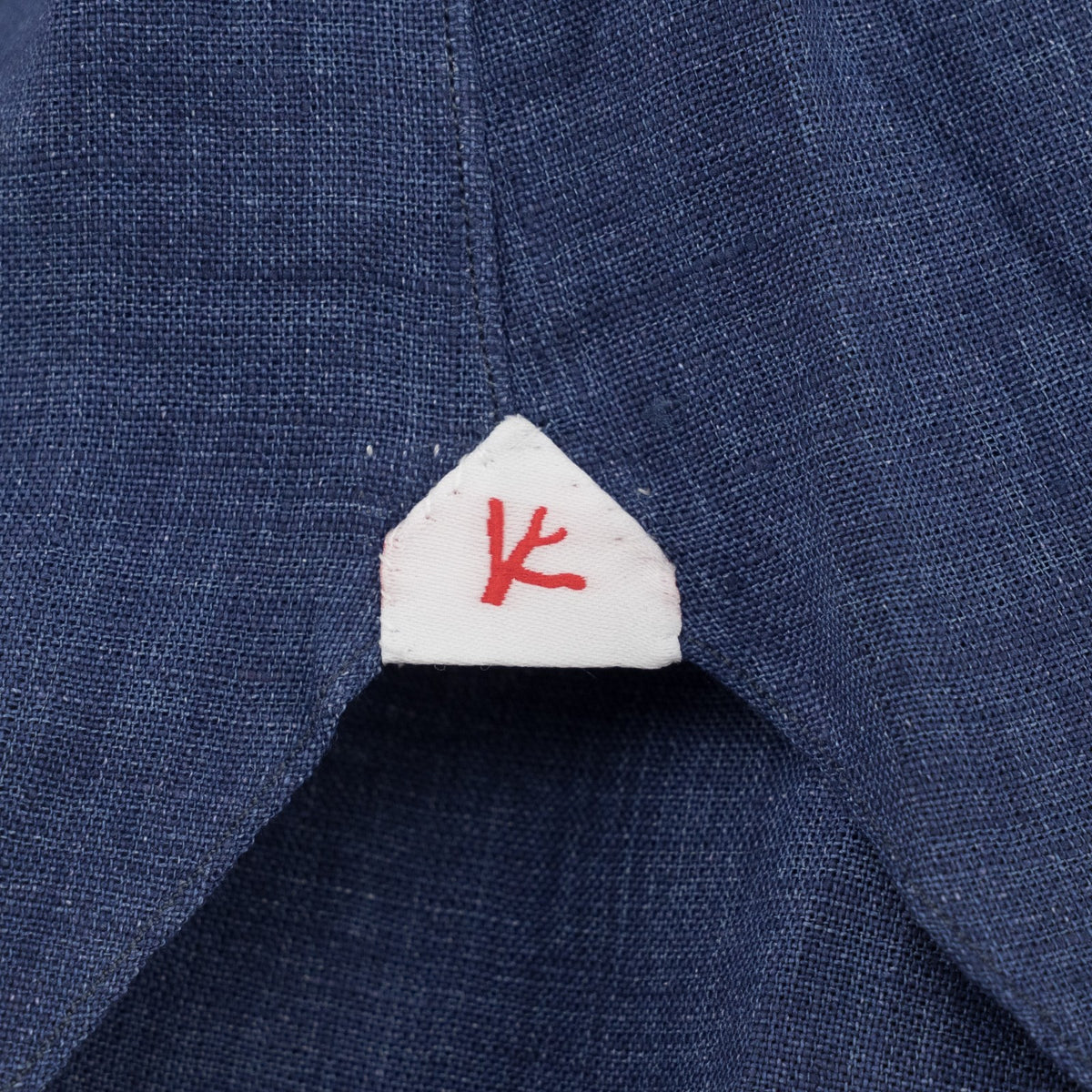 765$ ISAIA NAPOLI "Mix" Blue Dress Shirt Hand-Sewn 100% Linen 15.75 - 40