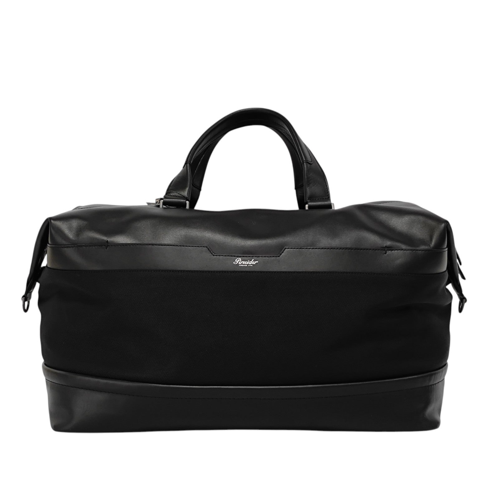 1300$ PINEIDER FIRENZE 1774 Leather & Nylon Shoulder Travel Duffle Bag Black
