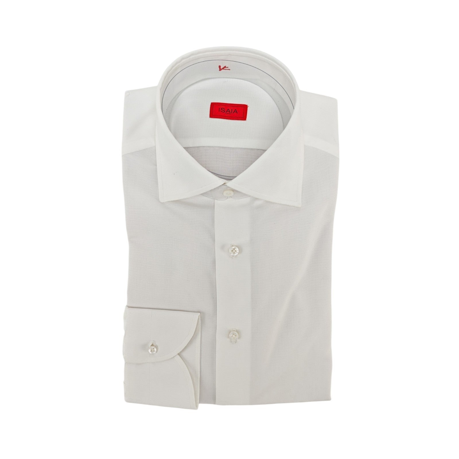 780$ ISAIA NAPOLI "Mix" Dress Shirt White Solid Oxford Cotton 18.5 - 46  1A