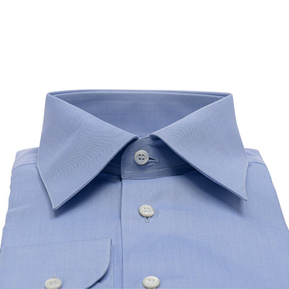 690$ LUXURY GERLIN Shirt Blue Point Collar Fine Cotton 1AH ZILLI