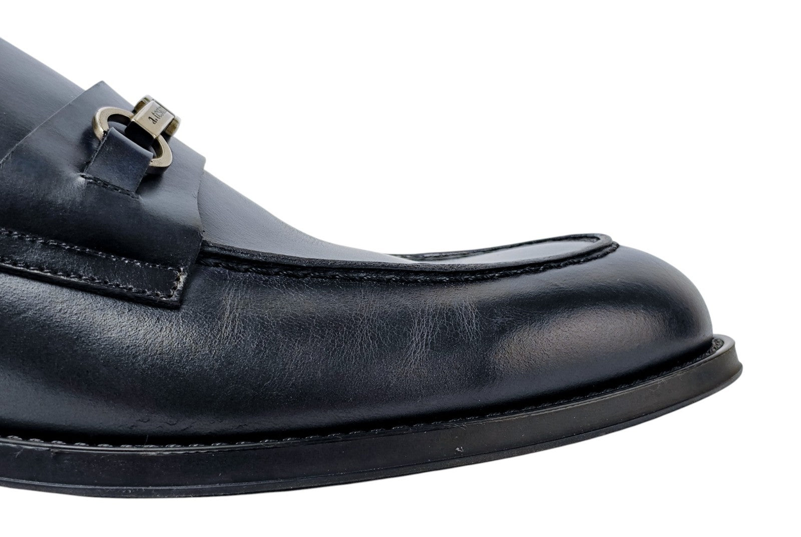 1300$ TESTONI Loafer Shoes Burnished Calf Blue + Metal  8 UK / 9 US / 42 IT