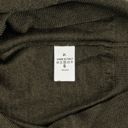 1100$ ISAIA NAPOLI Dark Green Sweater Crewneck 100% Wool Size S