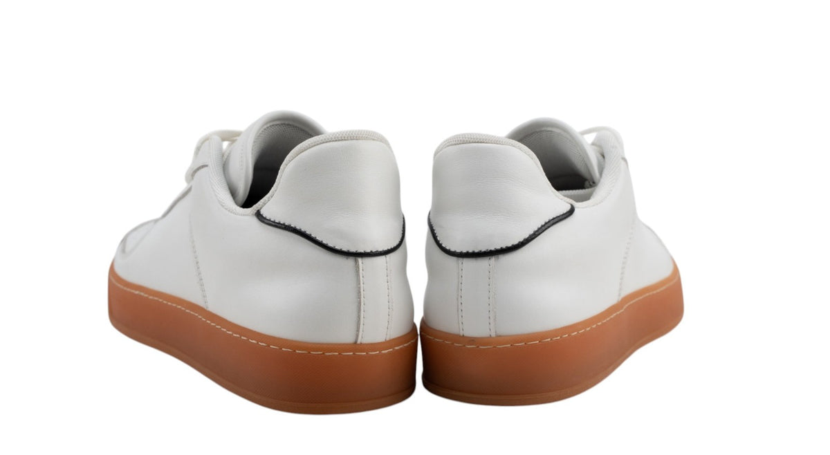 700$ TESTONI Sneakers Calf White + S. Amber Shoes 8 UK / 9 US / 42 IT