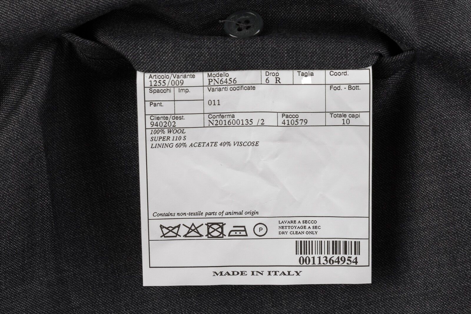 395$ BELVEST Medium Gray Sartorial Dress Pants Wool Super 110's  44 US / 60 EU