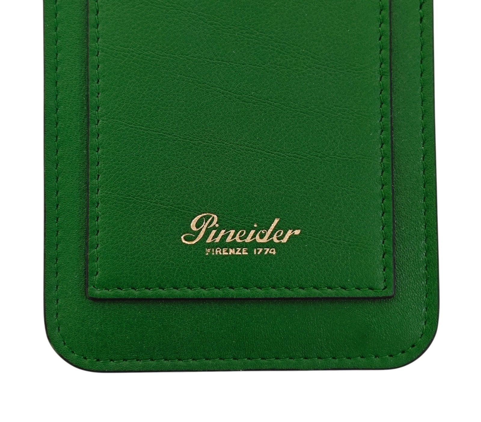 240$ PINEIDER FIRENZE 1774 "Metro Smooth" Necklace Double Pen Holder Calf Green