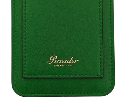 240$ PINEIDER FIRENZE 1774 "Metro Smooth" Necklace Double Pen Holder Calf Green