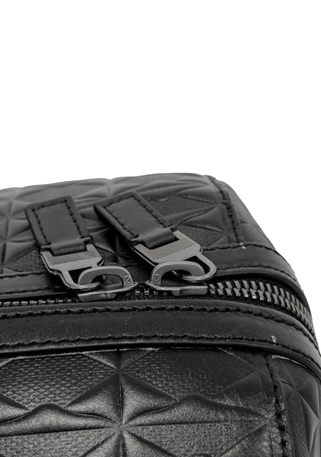 1550$ PINEIDER FIRENZE Embossed Empress Calf Large Duffle Bag Travel Black