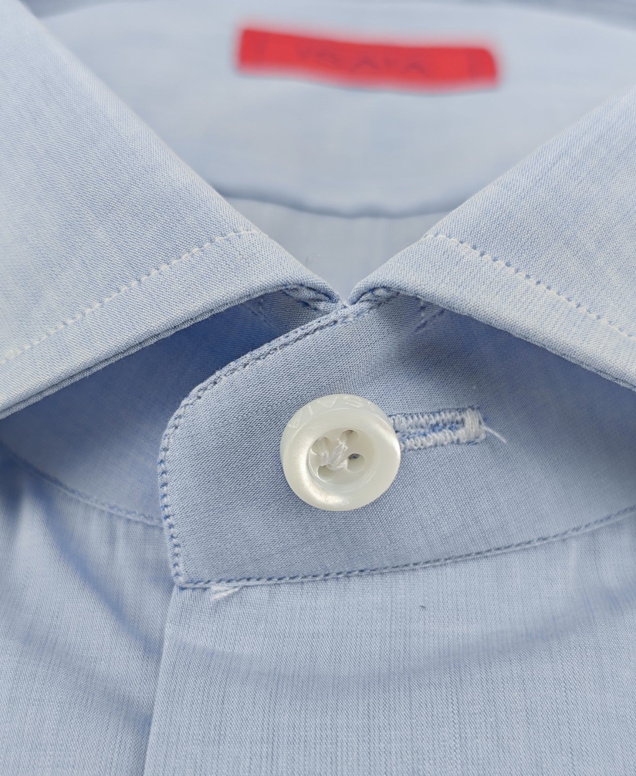 780$ ISAIA "Mix" Dress Shirt Light Blue Solid Lightwheight Cotton 16.5 - 42