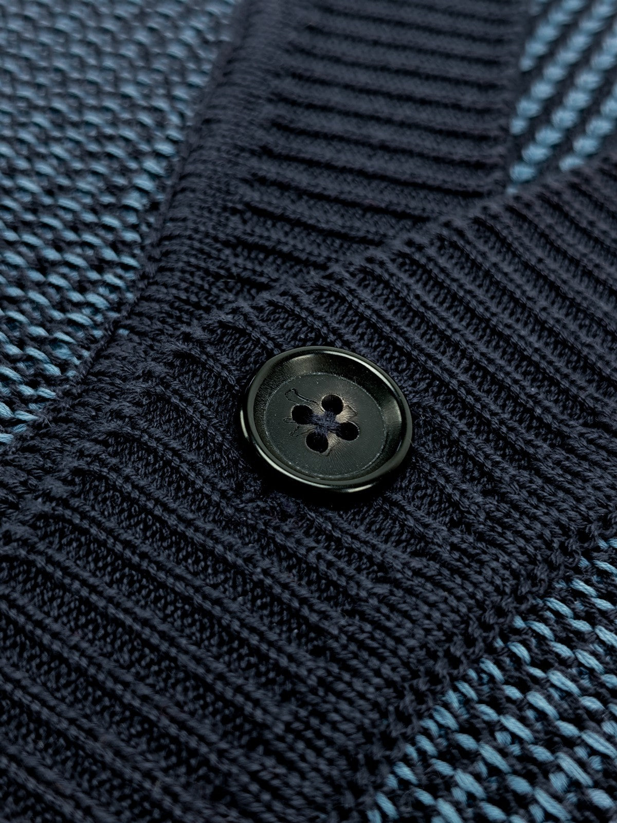 1650$ ISAIA NAPOLI Blue Cardigan Sweater Woven Knit Soft Cotton  M
