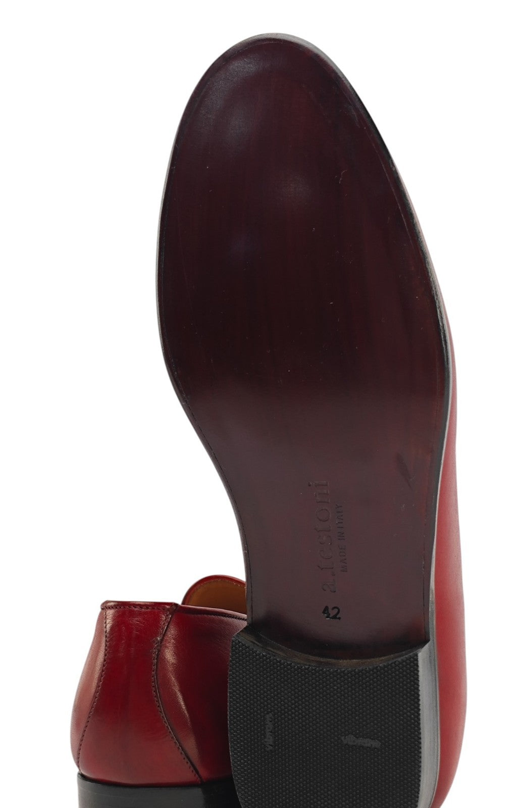 1300$ TESTONI BOLOGNA Loafer Shoes Antique Lux Calf Red 8 UK / 9 US / 42 IT