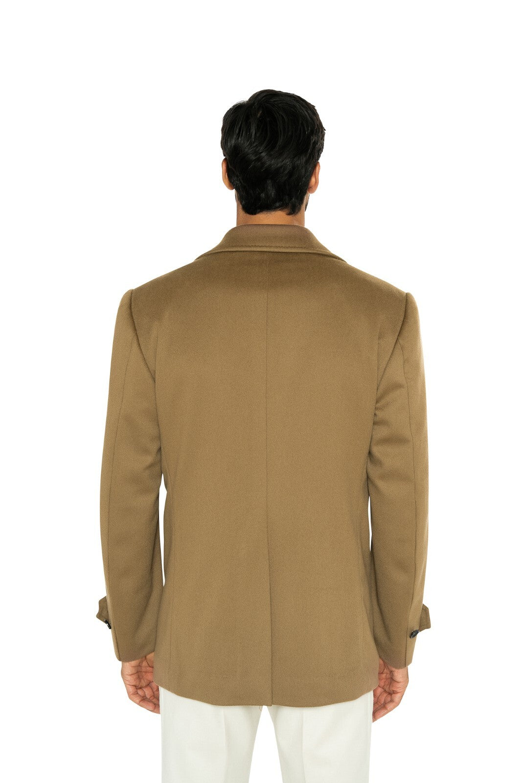 $6500 ISAIA NAPOLI Camel Double Breasted Coat Peacoat Soft Wool 38 US / 48 EU