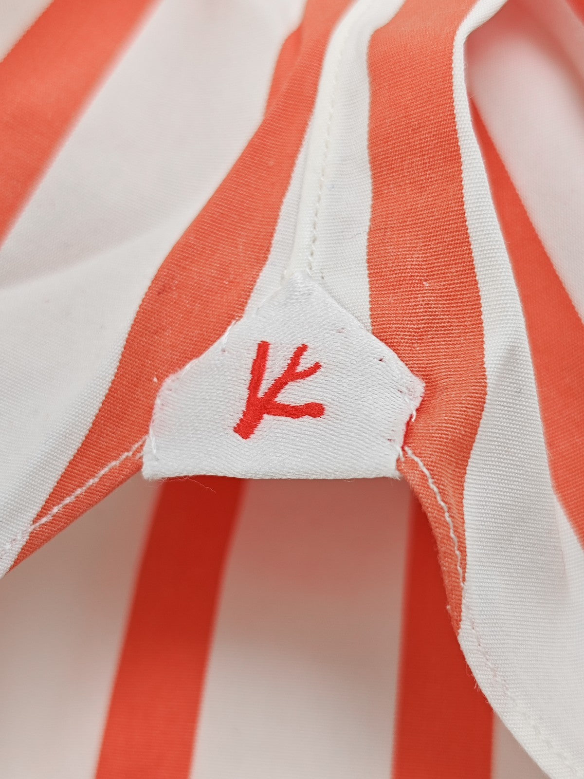 740$ ISAIA NAPOLI "Mix" Dress Shirt Orange Striped Oxford Cotton 15.5 - 39