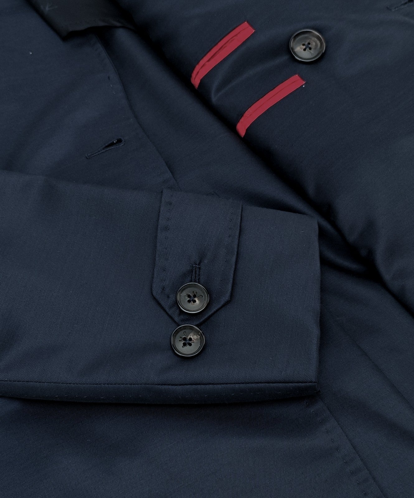6590$ ISAIA Blue Navy Belted Trench Coat Cashmere / Silk 38 US / 48 EU R