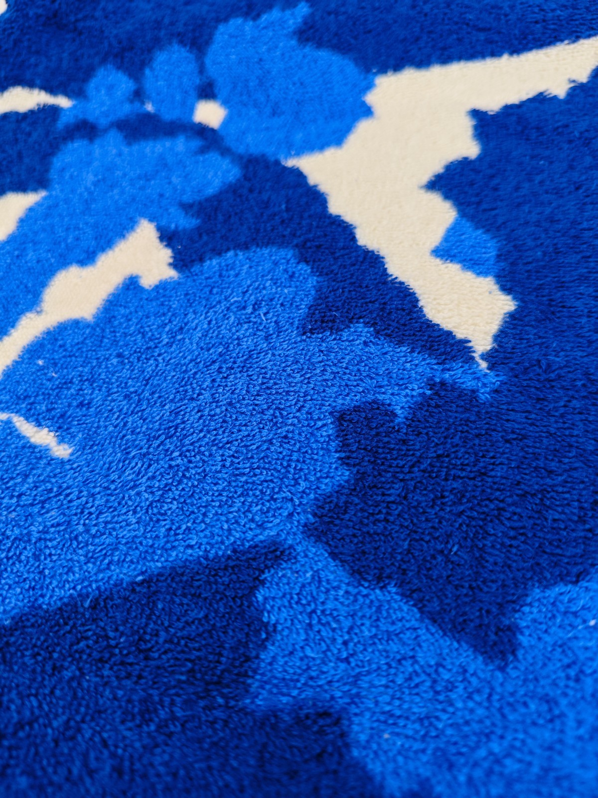 550$ RUBINACCI "Sirenuse" Beach Towel 100x180 cm White / Blue Italian Luxury